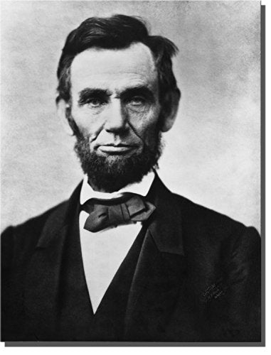 Abraham Lincoln Portrait, Wall Picture Art on Stretched Canvas, Ready to Hang!