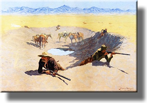 A Fight for the Water Hole Picture on Stretched Canvas, Wall Art Décor, Ready to Hang!