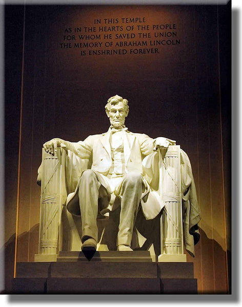 Abraham Lincoln Memorial Picture on Stretched Canvas, Wall Art Décor, Ready to Hang