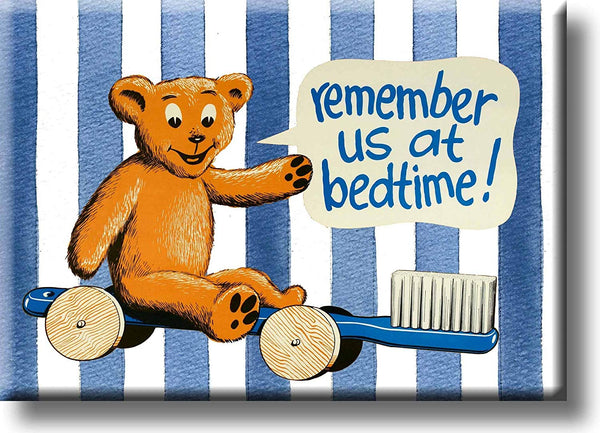 Boys Bathroom Reminder, Remember Us at Bedtime Picture on Stretched Canvas, Wall Art Décor, Ready to Hang