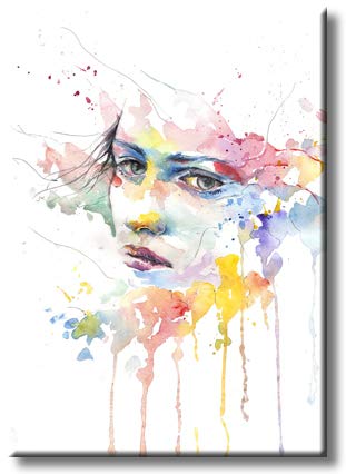 Sad Girl Face Picture on Stretched Canvas, Wall Art Décor, Ready to Hang