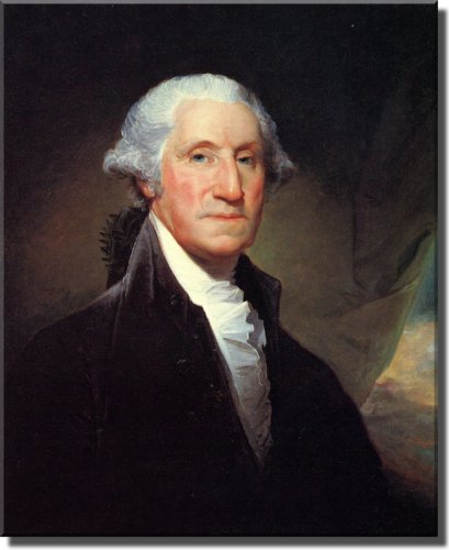 George Washington Portrait by Gilbert Stuart, Wall Picture Art on Stretched Canvas, Ready to Hang!