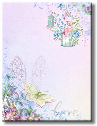 Canvas Art Beautiful Butterfly Wall Corner with Tropical Plants Flowers Picture on Stretched Canvas, Wall Art Décor, Ready to Hang