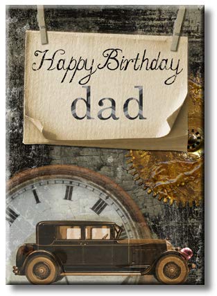 Wonderful Gift Happy Brithday Dad Picture on Stretched Canvas, Wall Art Décor, Ready to Hang