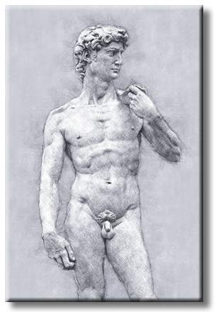 Michelangelo's David Picture on Stretched Canvas, Wall Art Décor, Ready to Hang