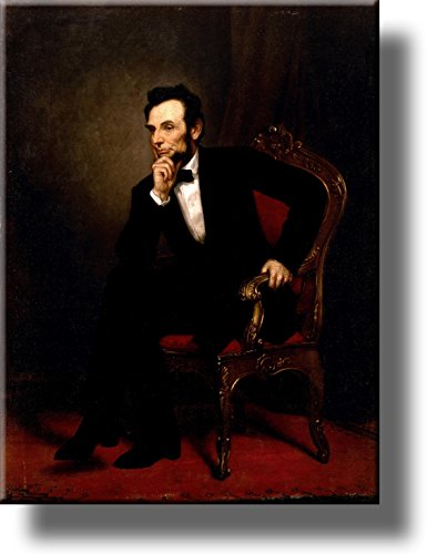 Abraham Lincoln Sitting Portrait Picture by Healy on Stretched Canvas, Wall Art Décor, Ready to Hang!