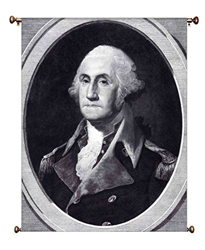 George Washington Portrait Picture on Canvas Hung on Copper Rod, Ready to Hang, Wall Art Décor
