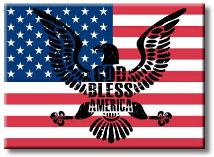 God Bless America Soaring Eagle Picture on Stretched Canvas, Wall Art Décor, Ready to Hang
