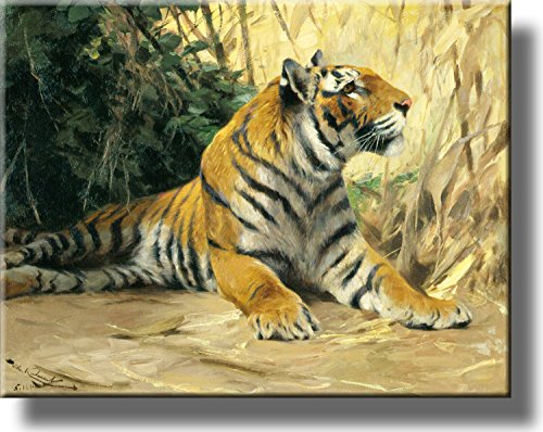 Resting Tiger Painting Picture on Stretched Canvas, Wall Art Décor, Ready to Hang!