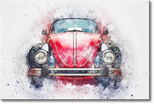 Vintage Volkswagen Picture on Stretched Canvas, Wall Art Décor, Ready to Hang