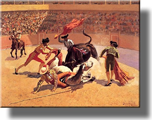 Bull Fight in Mexico Picture on Stretched Canvas, Wall Art Décor, Ready to Hang!
