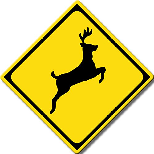 Deer Road Sign Picture on Stretched Canvas, Wall Art Décor, Ready to Hang!