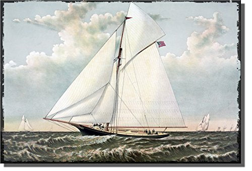 American Sail Boat Yacht Picture on Stretched Canvas, Wall Art Decor Ready to Hang!.