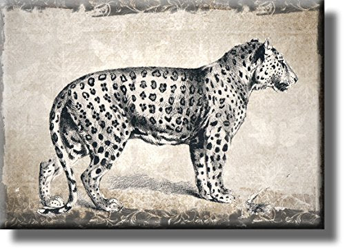 Vintage Leopard Picture on Stretched Canvas, Wall Art Décor, Ready to Hang
