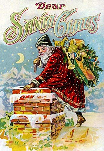 Dear Santa Claus, Christmas Pictureon Stretched Canvas, Wall Art Décor, Ready to Hang!