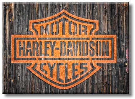 Harley Davidson Motorcycles Picture on Stretched Canvas, Wall Art Décor, Ready to Hang