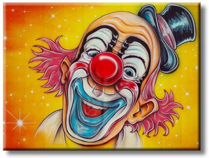 Beautiful Circus Clown Modern Picture on Stretched Canvas, Wall Art Décor, Ready to Hang