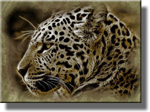 Head of Jaguar Picture on Stretched Canvas, Wall Art Décor, Ready to Hang!