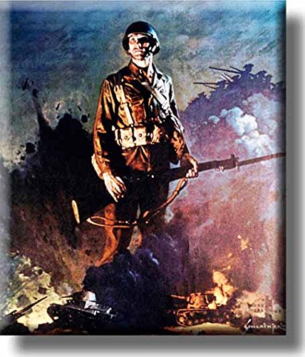 Army Infantry Soldier Picture on Stretched Canvas, Wall Art decor, Ready to Hang!