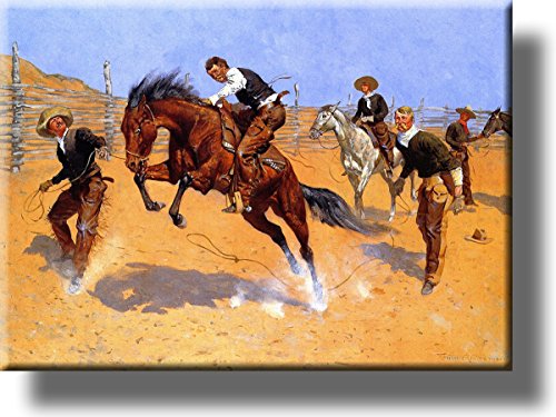 Turn Him Loose Cowboy Picture on Stretched Canvas, Wall Art Décor, Ready to Hang!
