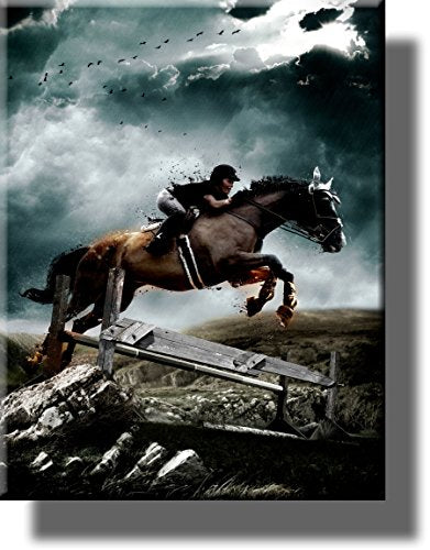 Horse Rider Picture on Stretched Canvas, Wall Art Décor, Ready to Hang!