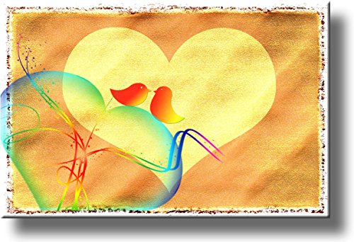 Bird Love Sign Picture on Stretched Canvas, Wall Art Décor, Ready to Hang!
