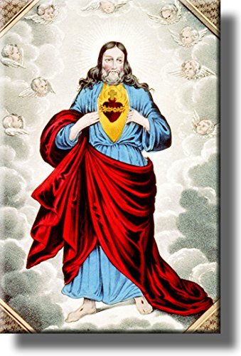 The Sacret Heart of Jesus Picture on Stretched Canvas, Wall Art Décor, Ready to Hang!