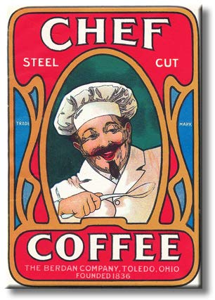 Best Kitchen Chef Coffee Elegant Sign Picture on Stretched Canvas, Wall Art Décor, Ready to Hang