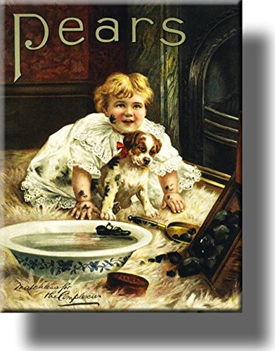 Pears Soap Dirty Boy and Dog Bathroom Picture on Stretched Canvas, Wall Art Décor, Ready to Hang!