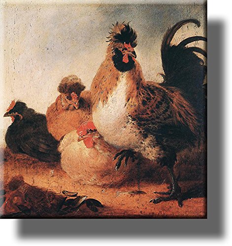Rooster and Hens by Cuyp Picture on Stretched Canvas, Wall Art Décor, Ready to Hang!