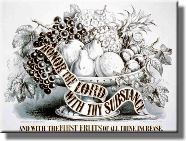 Honor the Lord with Thy Substance, First Fruits Picture on Stretched Canvas, Wall Art decor, Ready to Hang!