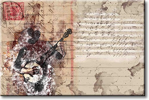 Guitar Player Art Picture on Stretched Canvas, Wall Art Décor, Ready to Hang