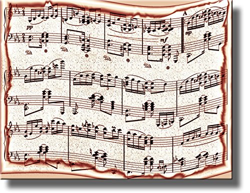 Music Notes Picture on Stretched Canvas, Wall Art Decor Ready to Hang!.