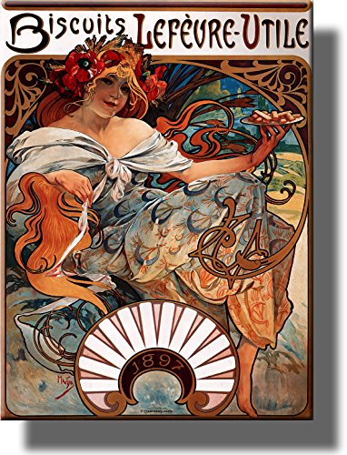 Woman Holding Biscuits Vintage Picture on Stretched Canvas, Wall Art Décor, Ready to Hang!.