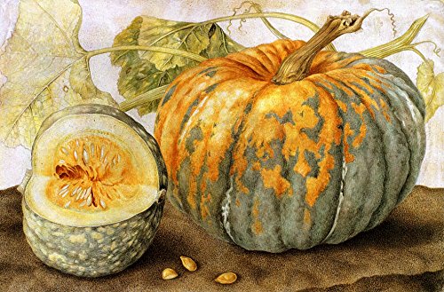 Squash Hand Painted by Giovanna Garzon, 1600's Picture on Stretched Canvas, Wall Art Decor Ready to Hang!.