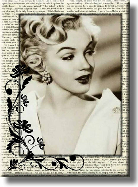 Marilyn Monroe Vintage Newspaper Picture on Stretched Canvas, Wall Art Décor, Ready to Hang