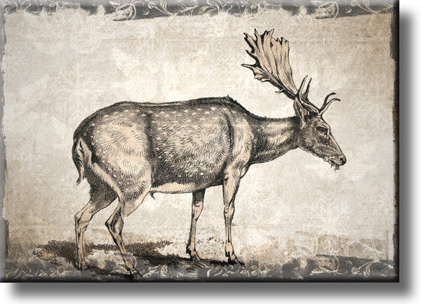 Vintage Deer Picture on Stretched Canvas, Wall Art Décor, Ready to Hang