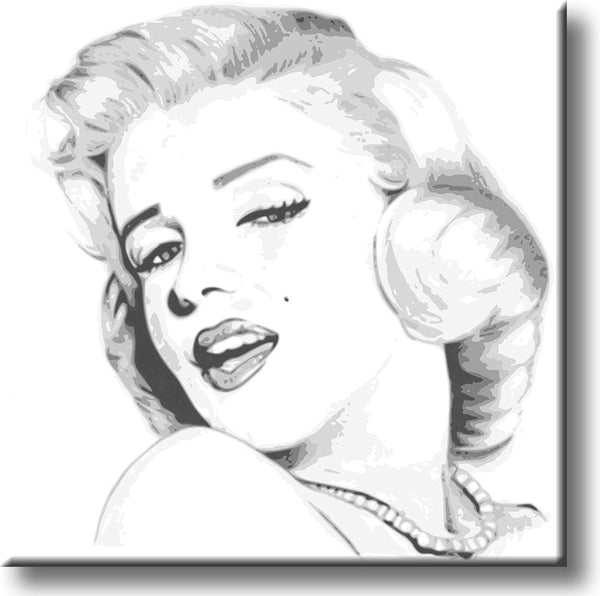 Marilyn Monroe Drawing Picture on Stretched Canvas, Wall Art Décor, Ready to Hang