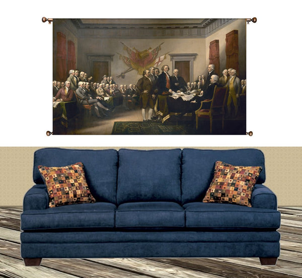Declaration of Independence Picture on Large Canvas Hung on Copper Rod, Ready to Hang, Wall Art Décor