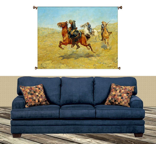 My Bunkie Cowboy by Schreyvogel Picture on Canvas Hung on Copper Rod, Ready to Hang, Wall Art Décor