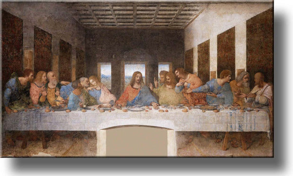 The Original Last Supper by Leonardo da Vinci Picture on Stretched Canvas, Wall Art Décor, Ready to Hang!
