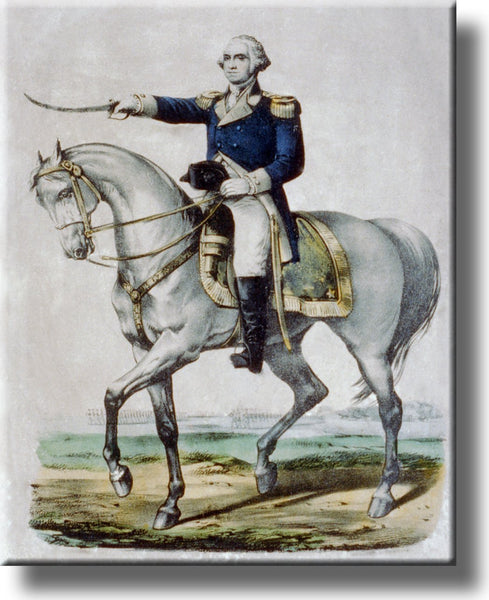 George Washington Leading Charge Historic Picture on Stretched Canvas, Wall Art Décor, Ready to Hang!
