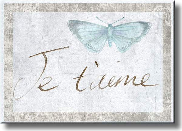 Je T'aime French Love Picture on Stretched Canvas, Wall Art Décor, Ready to Hang