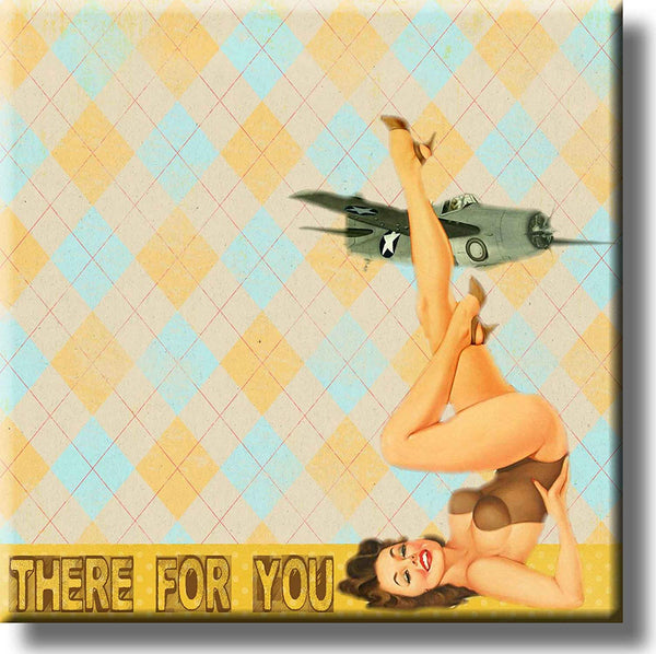 Vintage Army Airforce Pin Up Girl Picture on Stretched Canvas, Wall Art Décor, Ready to Hang