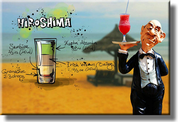 Hiroshima Cocktail Recipe Drink Picture on Stretched Canvas, Wall Art Decor, Ready to Hang!