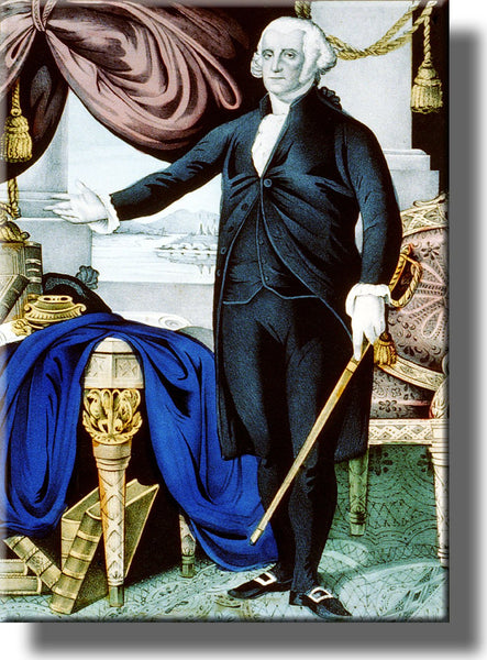 George Washington Standing Portrait Picture on Stretched Canvas, Wall Art Décor, Ready to Hang!