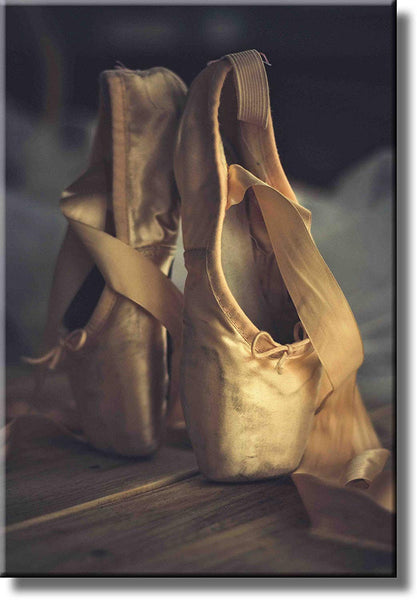 Ballet Shoes Picture on Stretched Canvas, Wall Art Décor, Ready to Hang