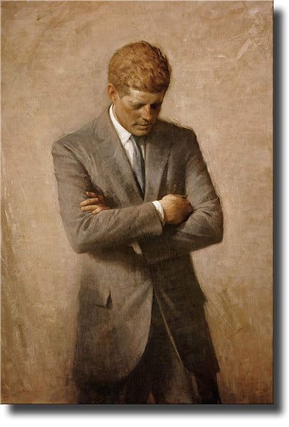 ArtWorks Decor John F. Kennedy Full Portrait, JFK Picture on Stretched Canvas Ready to Hang!