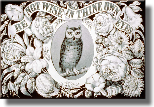 Be Wise Owl Insirational Picture Made on Stretched Canvas Wall Art Decor Ready to Hang!.
