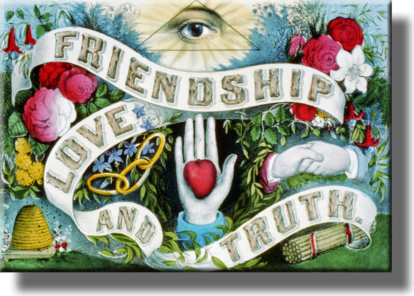 Friendship, Love, and Truth Picture on Stretched Canvas Wall Art Décor Framed Ready to Hang!